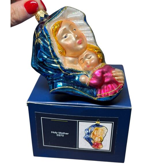 Komozja Family Polish Glass Ornament Holy Mother Mary Baby‎ Jesus Christmas 5" - Picture 7 of 10